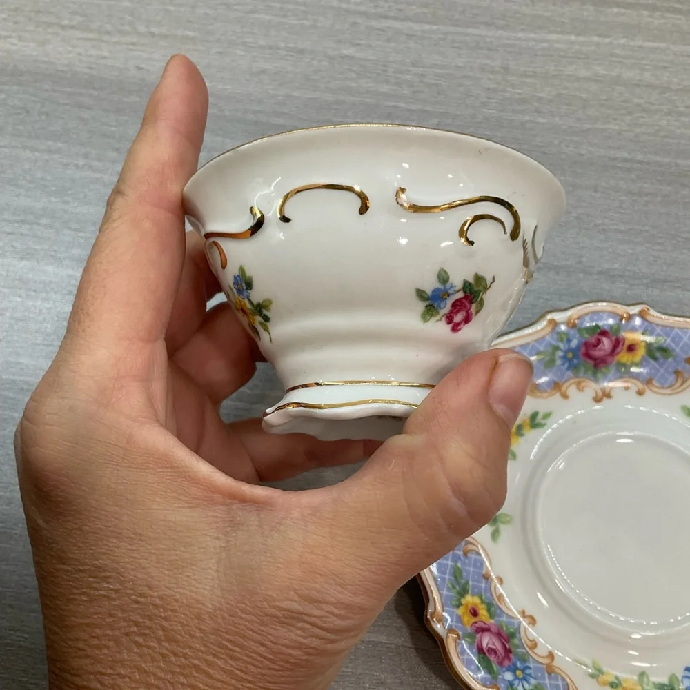 VINTAGE ~ SCHUMANN BAVARIA ~ GERMANY ~ U.S. ZONE ~ CHINA TEA CUP & SAUCER~1940's